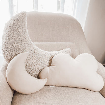 Soft neutral and minimal decor. Moons and clouds. Cream Teddy and Natural Vanilla. Best seller. 