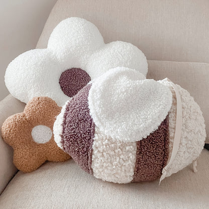 Bumble Bee Cushion with Flower Cushion on Nursery Chair