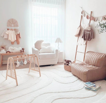 Soft Cloud and Moon Cushions in Styled Nursery